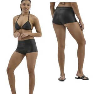 No Boundaries Faux Leather Boyshorts Women’s Swim Bottom M 8/10  NWT